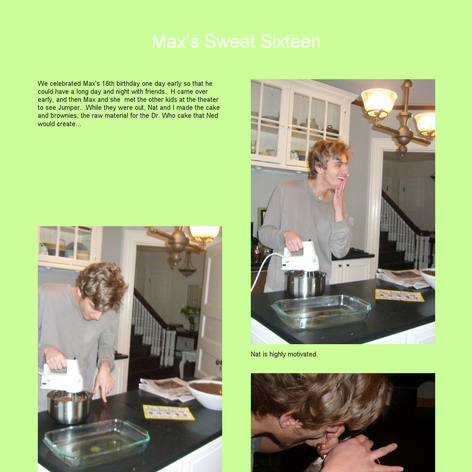 Tabblo: Max's Sweet Sixteen