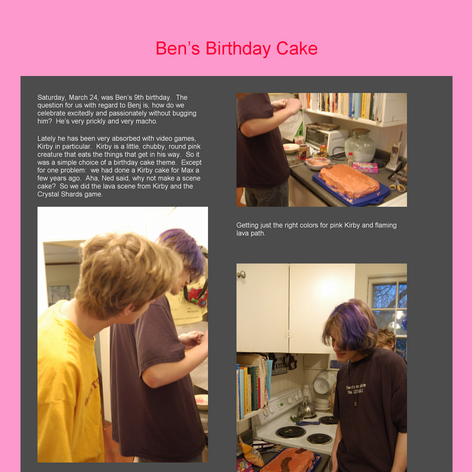 Tabblo: Ben's Birthday Cake